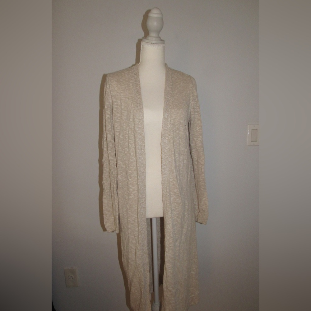 J. Jill Cream Long Cardigan Sweater
